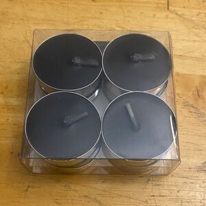 Set of 8 Black Tealight Candles NIP NWT